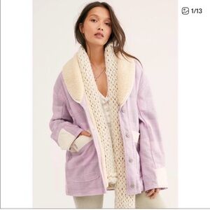 We The Free Lavender and Cream Teddy Jacket
